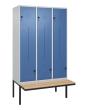 C+P Z-Spind Classic PLUS, Bank, 6 Abteile, 2120x1200x815mm, 7035/5023 Produktbild img2 S