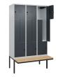 C+P Z-Spind Classic PLUS, Bank, 6 Abteile, 2120x1200x815mm, 7035/7016 Produktbild