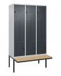 C+P Z-Spind Classic PLUS, Bank, 6 Abteile, 2120x1200x815mm, 7035/7016 Produktbild img2 S
