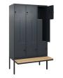 C+P Z-Spind Classic PLUS, Bank, 6 Abteile, 2120x1200x815mm, 7016/7016 Produktbild