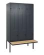 C+P Z-Spind Classic PLUS, Bank, 6 Abteile, 2120x1200x815mm, 7016/7016 Produktbild img2 S