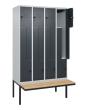 C+P Z-Spind Classic PLUS, Bank, 8 Abteile, 2120x1200x815mm, 7035/7016 Produktbild