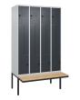 C+P Z-Spind Classic PLUS, Bank, 8 Abteile, 2120x1200x815mm, 7035/7016 Produktbild img2 S