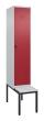 C+P Spind Classic PLUS, Bank, 1 Abteil, 2120x400x815mm, 7035/3003 Produktbild img2 S