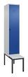 C+P Spind Classic PLUS, Bank, 1 Abteil, 2120x400x815mm, 7035/5010 Produktbild img2 S