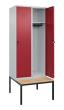 C+P Spind Classic PLUS, Bank, 2 Abteile, 2120x800x815mm, 7035/3003 Produktbild img2 S