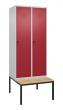 C+P Spind Classic PLUS, Bank, 2 Abteile, 2120x800x815mm, 7035/3003 Produktbild img3 S