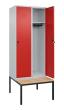 C+P Spind Classic PLUS, Bank, 2 Abteile, 2120x800x815mm, 7035/3020 Produktbild