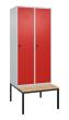 C+P Spind Classic PLUS, Bank, 2 Abteile, 2120x800x815mm, 7035/3020 Produktbild img2 S