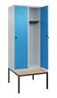 C+P Spind Classic PLUS, Bank, 2 Abteile, 2120x800x815mm, 7035/5012 Produktbild img2 S