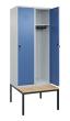 C+P Spind Classic PLUS, Bank, 2 Abteile, 2120x800x815mm, 7035/5023 Produktbild img2 S