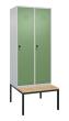 C+P Spind Classic PLUS, Bank, 2 Abteile, 2120x800x815mm, 7035/6011 Produktbild img2 S