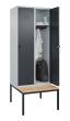 C+P Spind Classic PLUS, Bank, 2 Abteile, 2120x800x815mm, 7035/7016 Produktbild img1 S