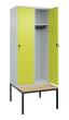 C+P Spind Classic PLUS, Bank, 2 Abteile, 2120x800x815mm, 7035/0024 Produktbild img2 S