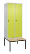 C+P Spind Classic PLUS, Bank, 2 Abteile, 2120x800x815mm, 7035/0024 Produktbild img3 S