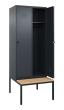 C+P Spind Classic PLUS, Bank, 2 Abteile, 2120x800x815mm, 7016/7016 Produktbild img2 S