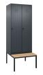 C+P Spind Classic PLUS, Bank, 2 Abteile, 2120x800x815mm, 7016/7016 Produktbild img3 S
