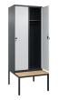 C+P Spind Classic PLUS, Bank, 2 Abteile, 2120x800x815mm, 7016/7035 Produktbild img2 S