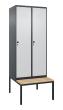 C+P Spind Classic PLUS, Bank, 2 Abteile, 2120x800x815mm, 7016/7035 Produktbild img3 S