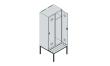 C+P Spind Classic PLUS, Bank, 2 Abteile, 2120x800x815mm, 7035/7016 Produktbild img6 S