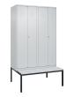 C+P Schwarz-Weiß-Spind Classic PLUS, Bank, 4 Abteile, 2120x1200x815mm, 7035/7035 Produktbild img2 S