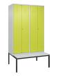 C+P Schwarz-Weiß-Spind Classic PLUS, Bank, 4 Abteile, 2120x1200x815mm, 7035/0024 Produktbild img2 S