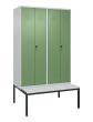 C+P Schwarz-Weiß-Spind Classic PLUS, Bank, 4 Abteile, 2120x1200x815mm, 7035/6011 Produktbild img2 S