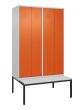 C+P Schwarz-Weiß-Spind Classic PLUS, Bank, 4 Abteile, 2120x1200x815mm, 7035/2004 Produktbild img2 S