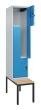 C+P Z-Spind Classic PLUS, Bank, 2 Abteile, 2120x400x815mm, 7035/5012 Produktbild