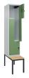 C+P Z-Spind Classic PLUS, Bank, 2 Abteile, 2120x400x815mm, 7035/6011 Produktbild