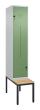 C+P Z-Spind Classic PLUS, Bank, 2 Abteile, 2120x400x815mm, 7035/6011 Produktbild img2 S