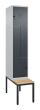 C+P Z-Spind Classic PLUS, Bank, 2 Abteile, 2120x400x815mm, 7035/7016 Produktbild img2 S