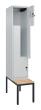 C+P Z-Spind Classic PLUS, Bank, 2 Abteile, 2120x400x815mm, 7035/7035 Produktbild