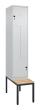 C+P Z-Spind Classic PLUS, Bank, 2 Abteile, 2120x400x815mm, 7035/7035 Produktbild img2 S