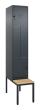 C+P Z-Spind Classic PLUS, Bank, 2 Abteile, 2120x400x815mm, 7016/7016 Produktbild img2 S
