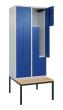 C+P Z-Spind Classic PLUS, Bank, 4 Abteile, 2120x800x815mm, 7035/5010 Produktbild img1 S