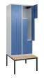 C+P Z-Spind Classic PLUS, Bank, 4 Abteile, 2120x800x815mm, 7035/5023 Produktbild