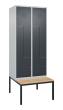 C+P Z-Spind Classic PLUS, Bank, 4 Abteile, 2120x800x815mm, 7035/7016 Produktbild img2 S