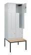 C+P Z-Spind Classic PLUS, Bank, 4 Abteile, 2120x800x815mm, 7035/7035 Produktbild