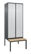 C+P Z-Spind Classic PLUS, Bank, 4 Abteile, 2120x800x815mm, 7016/7035 Produktbild img2 S