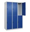 C+P Doppelstock-Spind Classic PLUS, 6 Fächer, 1850x1200x500mm, 7035/5010 Produktbild