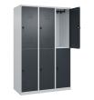 C+P Doppelstock-Spind Classic PLUS, 6 Fächer, 1850x1200x500mm, 7035/7016 Produktbild