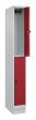 C+P Doppelstock-Spind Classic PLUS, Sockel, 2 Fächer, 1950x250x500mm, 7035/3003 Produktbild