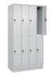 C+P Doppelstock-Spind Classic PLUS, Sockel, 8 Fächer, 1950x1000x500mm, 7035/703 Produktbild