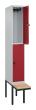 C+P Doppelstock-Spind Classic PLUS, Bank, 2 Fächer, 2120x300x815mm, 7035/3003 Produktbild
