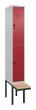 C+P Doppelstock-Spind Classic PLUS, Bank, 2 Fächer, 2120x300x815mm, 7035/3003 Produktbild img2 S