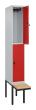 C+P Doppelstock-Spind Classic PLUS, Bank, 2 Fächer, 2120x300x815mm, 7035/3020 Produktbild