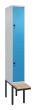 C+P Doppelstock-Spind Classic PLUS, Bank, 2 Fächer, 2120x300x815mm, 7035/5012 Produktbild img2 S