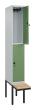 C+P Doppelstock-Spind Classic PLUS, Bank, 2 Fächer, 2120x300x815mm, 7035/6011 Produktbild