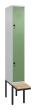 C+P Doppelstock-Spind Classic PLUS, Bank, 2 Fächer, 2120x300x815mm, 7035/6011 Produktbild img2 S